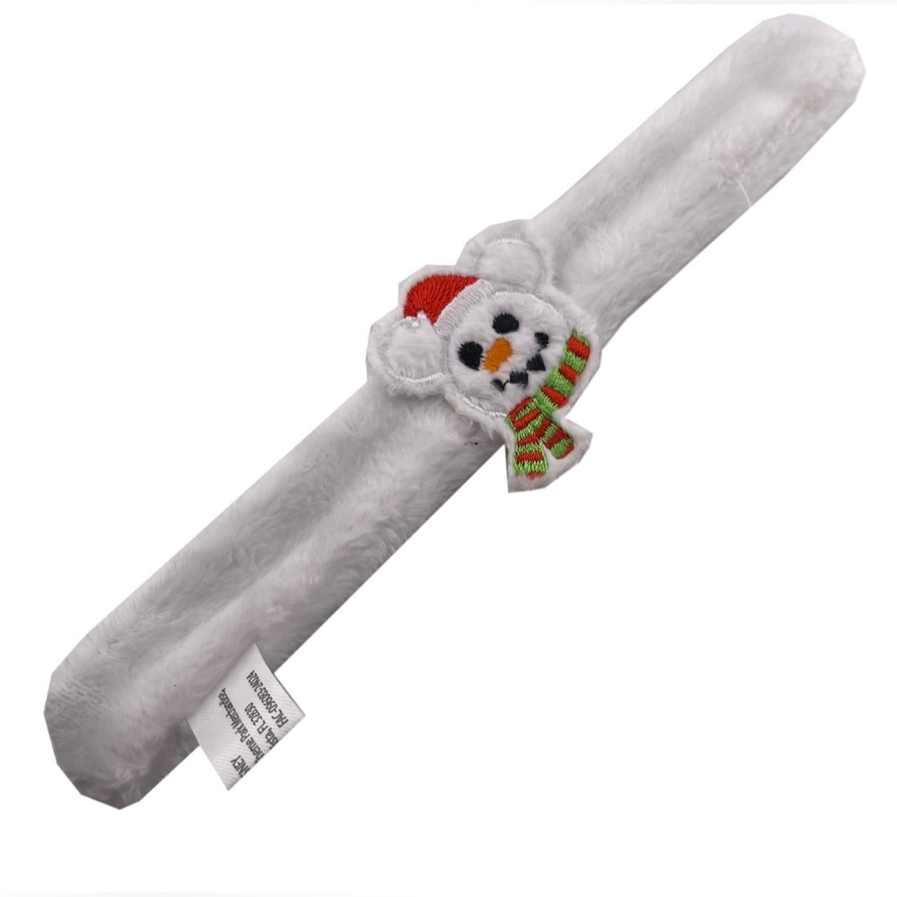 NWT *Discontinued* Disney Parks Authentic Christmas Fuzzy Snowman Slap Bracelet